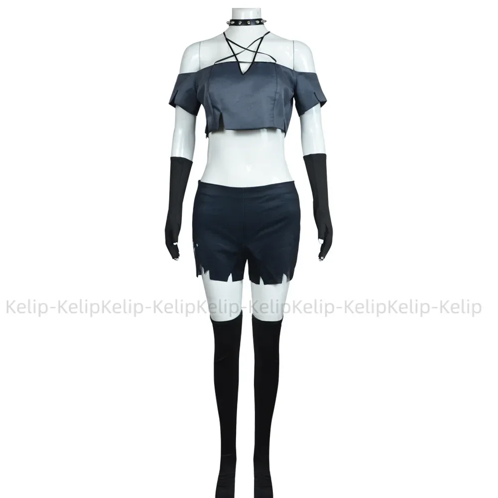 Loona Cosplay Costume Clothes Uniform Cosplay Hazbin Felhunter Shorts Loona Halloween Christmas Party Woman Daily Black Outfit