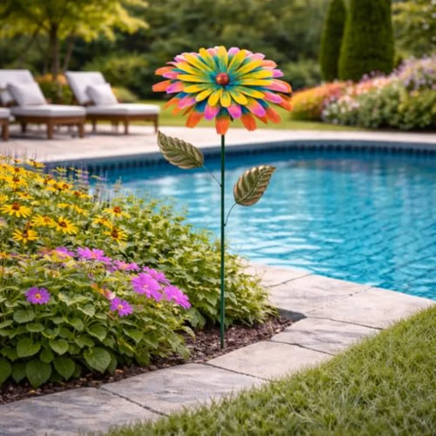 

Металлический садовый колышек 4 дюйма (10 см) высотой, окрашенный, с лепестками, железный, для весеннего декора газона и ландшафта