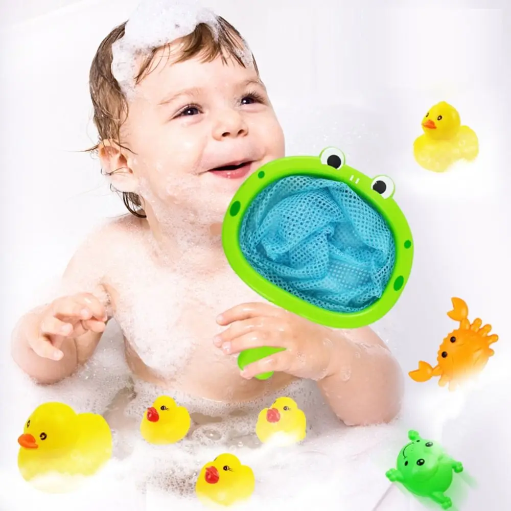 

1 шт./1 компл., пластиковые детские игрушки для купания, мультяшные животные, забавное купание детей, играющие в воде, рыболовные сети для мальчиков и девочек