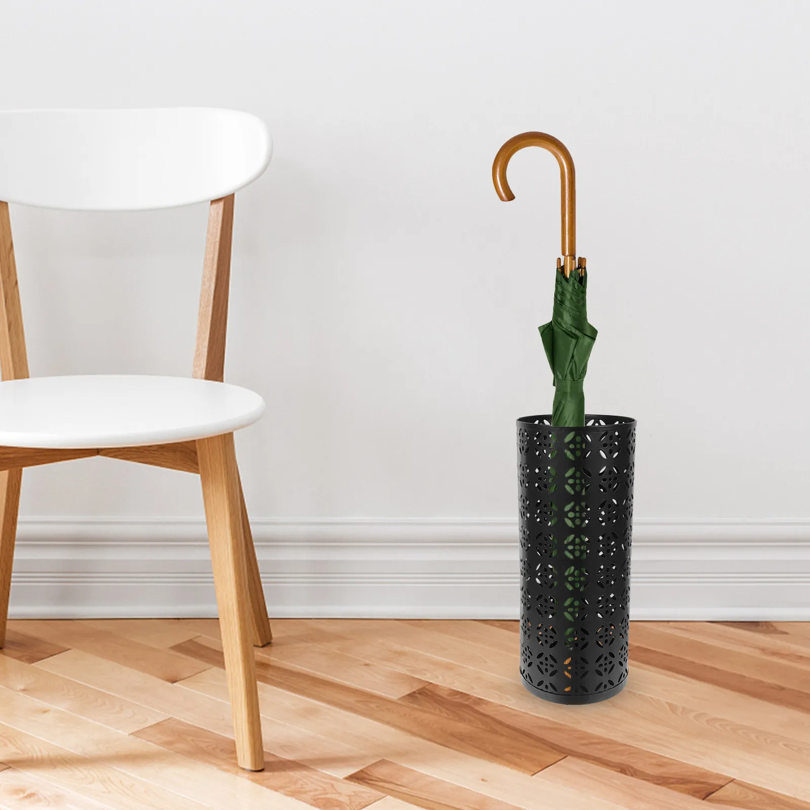 indoor-iron-umbrella-stand-hollow-dry-flower-bucket-versatile-entryway-storage-organizer-walking-stick-cane-holder
