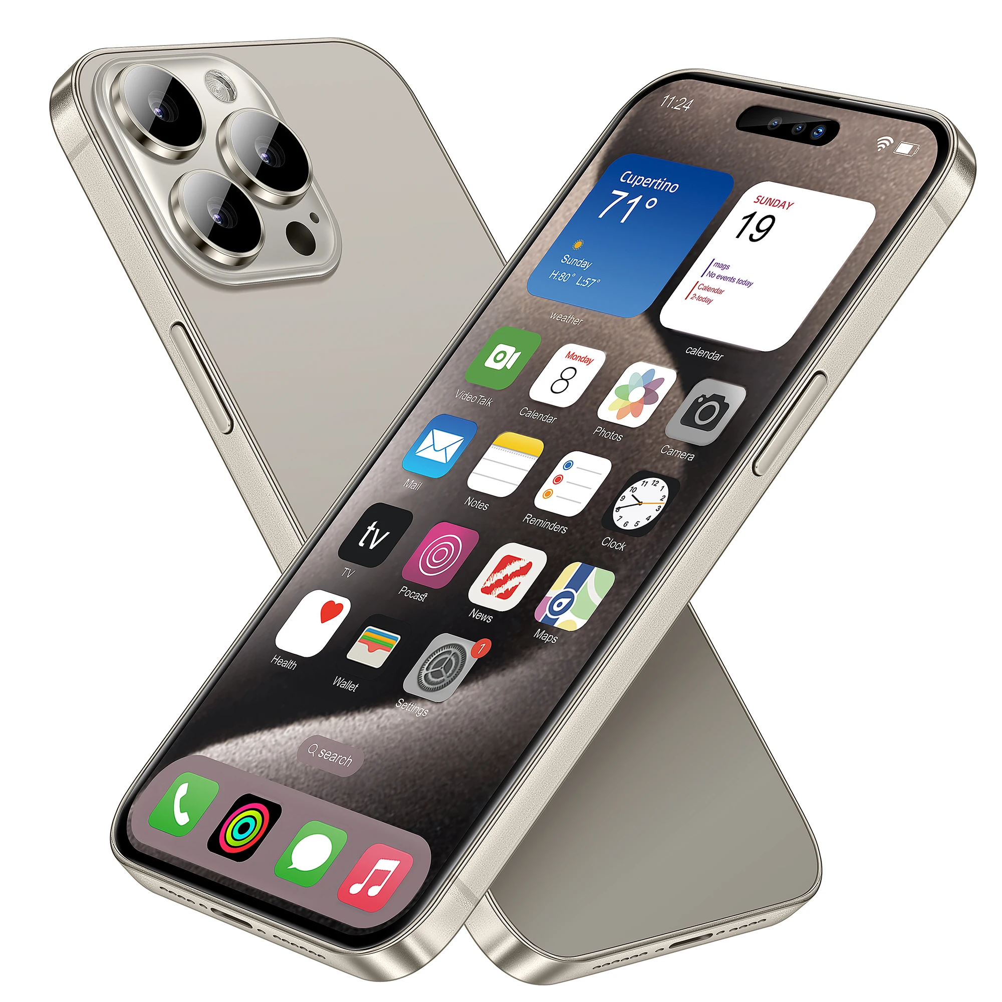 نموذج هاتف وهمي وهمي، يبدو وكأنها متوافق مع الهاتف الحقيقي مع هاتف 15 Pro max Titanium، لعرض متجر الهاتف الخليوي