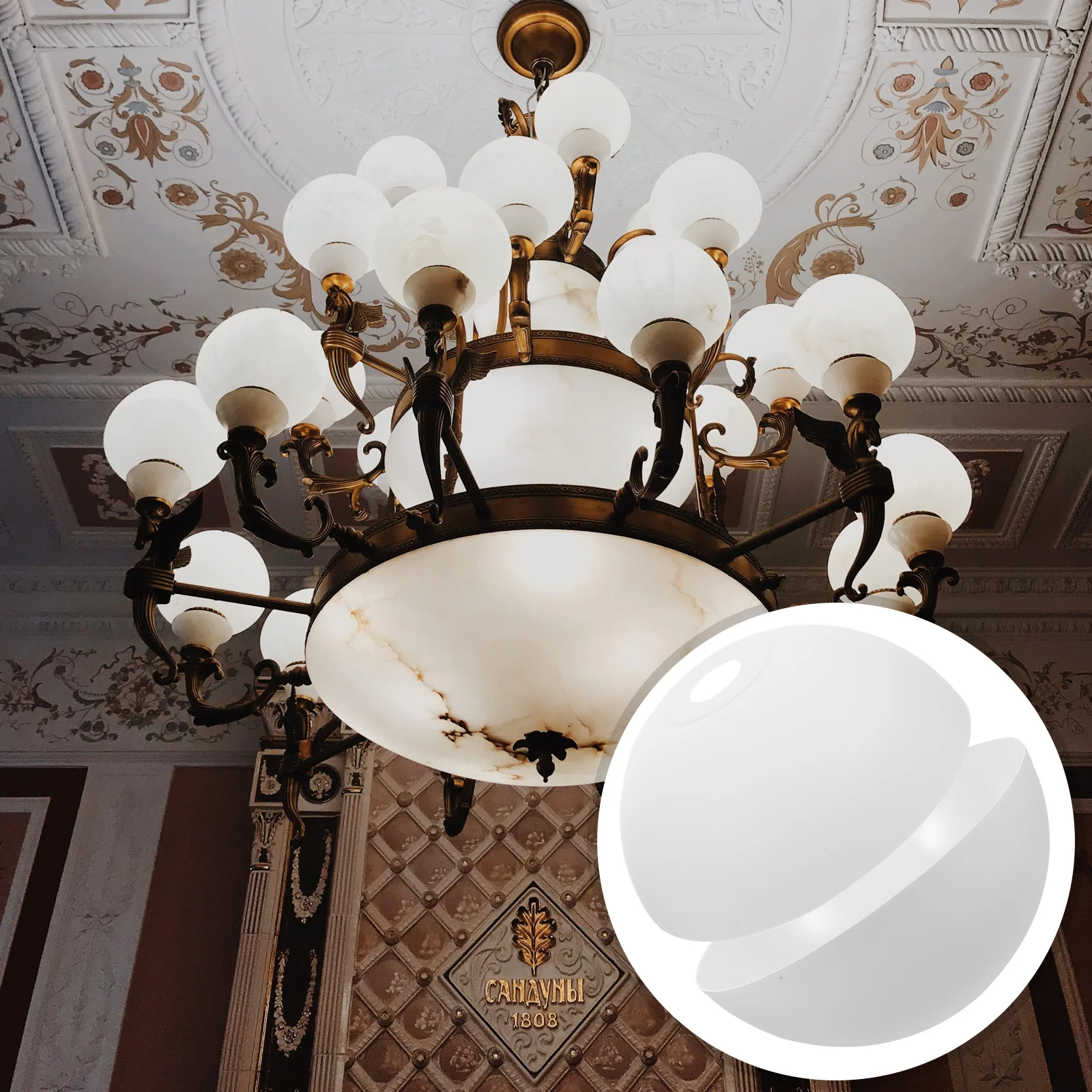 

2 Pcs Plastic Lampshade Easy to Install Simple Cover Wear-resistant Ceiling Dome Design Versatile Study