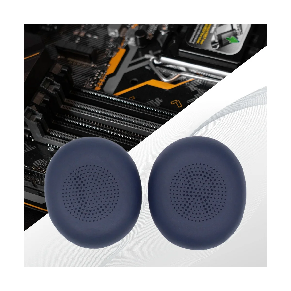 ELITE 45H 헤드폰 교체용 헤드폰 커버, 보호대 슬리브 버클 이어패드, 블루, 1 쌍