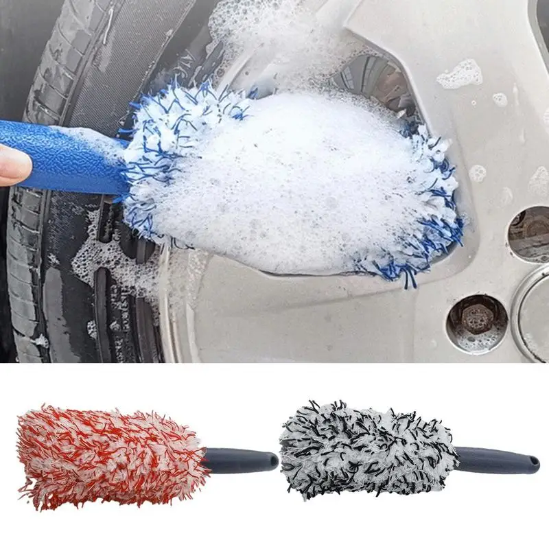 

Car Cleaning Plush Tire Brush Microfiber Vehicle Motorcycle Wheel Rim Hub Scrub Brush Washing Cleaning Tool Cleaner