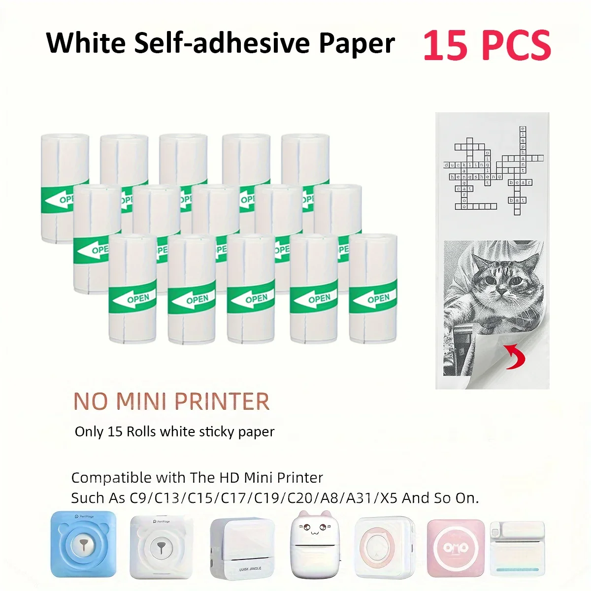 Mini Printer Paper Thermal Sticker Paper Self-adhesive Printer Paper Photo Printer Labels For Photos thermal printer paper