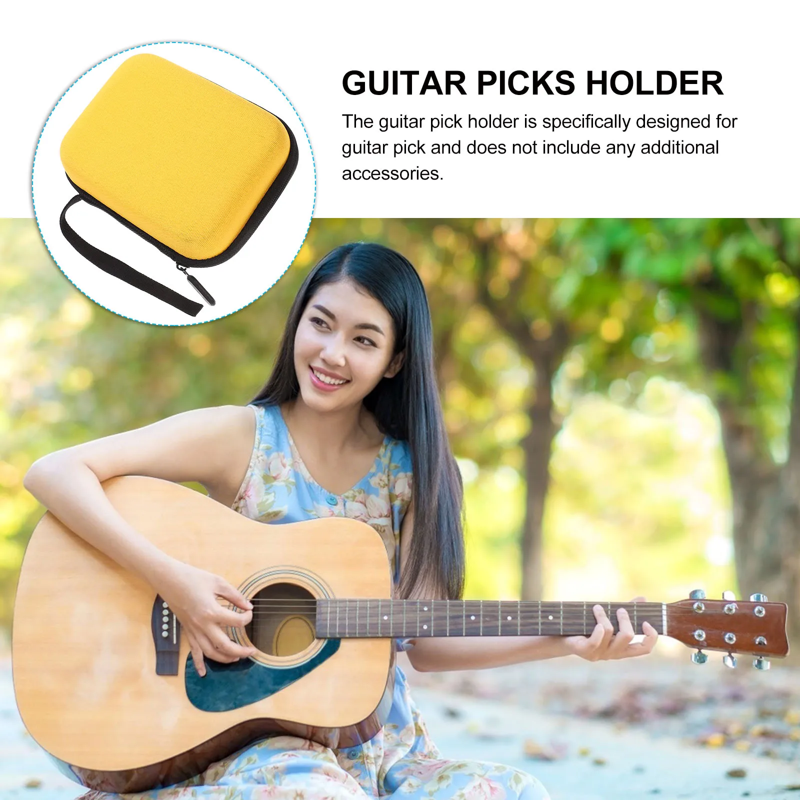 

Stylish Guitar Pick Organizer Durable Splashproof Eva Storage Pouch Compact Portable Vibrant Color Electric Acoustic Guitar