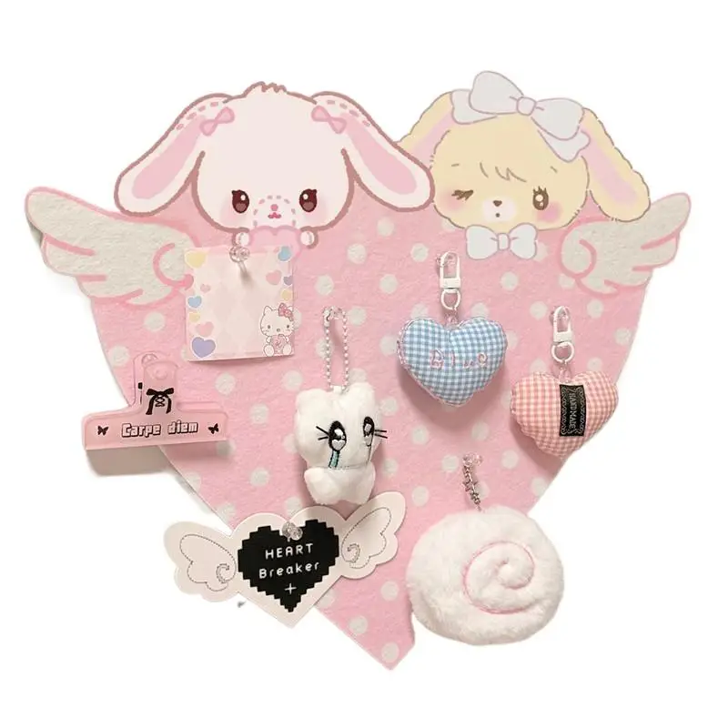 Cute Cartoon Bunny Felt Decoration Cork Board Wall Photo Message Board Wall Punch-free No Damage The Wall Room Decoration