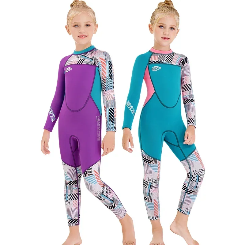 Warm 2.5mm Divingsuits Jumpsuit for Girls Long-Sleeved Cold-Resistant Snorkeling and Surfing Jellyfish Jacket Autumn Winter