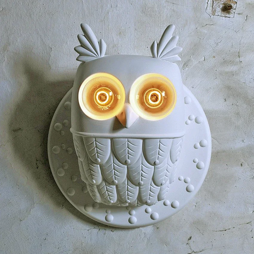 

Nordic Owl Wall Lamp Led Resin Light for Living Room Bedroom Stairway Sconces Home Decor Lamps Wall Decor Lights Fixture