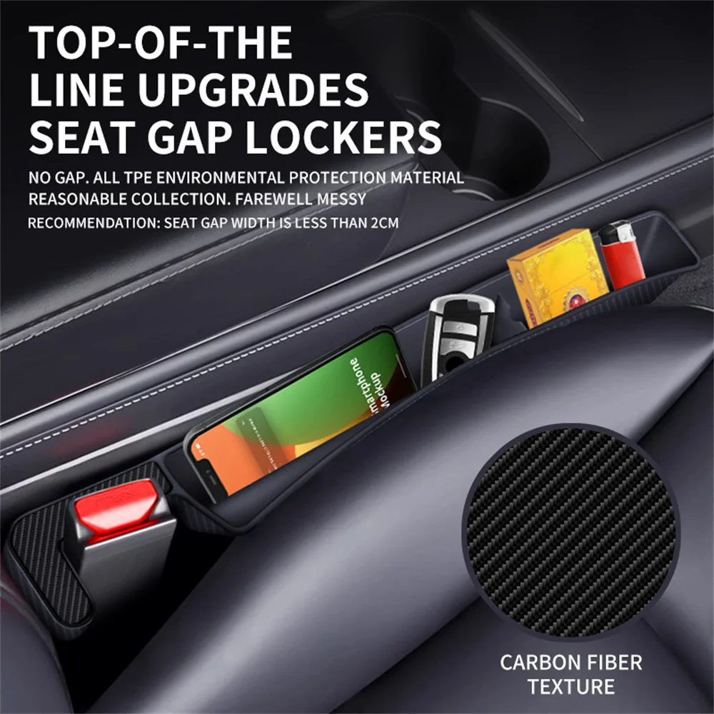 Car Seat Gap Storage Box Seat Gap Lockers Reasonable Collection Quick Cleaning TPE Waterproof Material