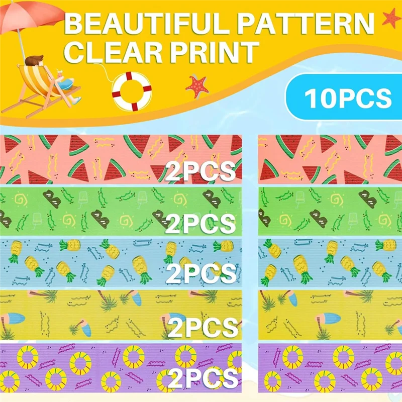 ABLA-strandhanddoekbanden, 10-pack handdoekbanden voor strandcruisestoel handdoekclips 12 x 2 inch voor het vasthouden van strandlakens zomer