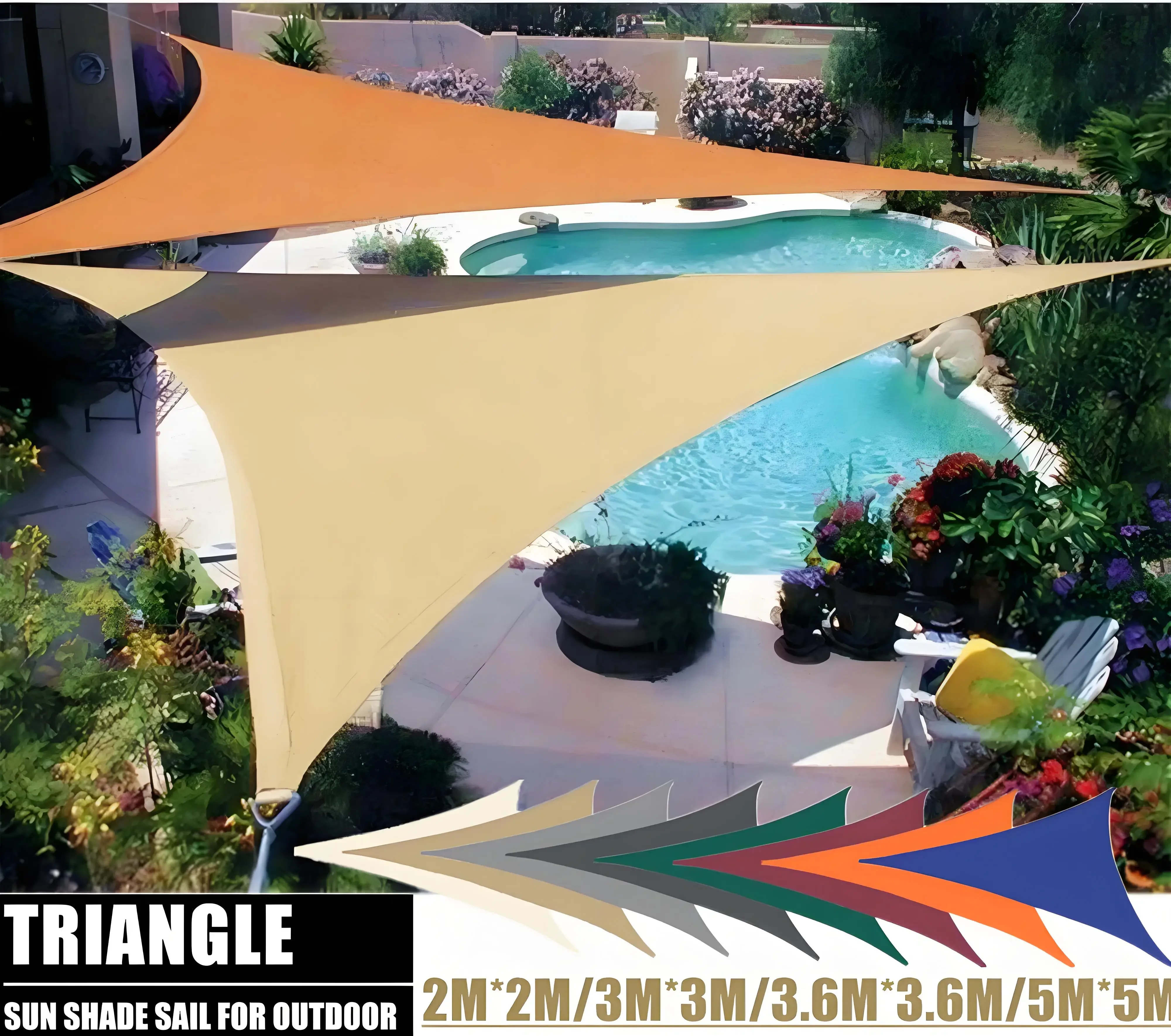 

Triangle Sun Shade Sail Patio Canopy Waterproof 98%UV Block Sun Shelters for Backyard Outdoor Garden Camping Awning Tents Canopi