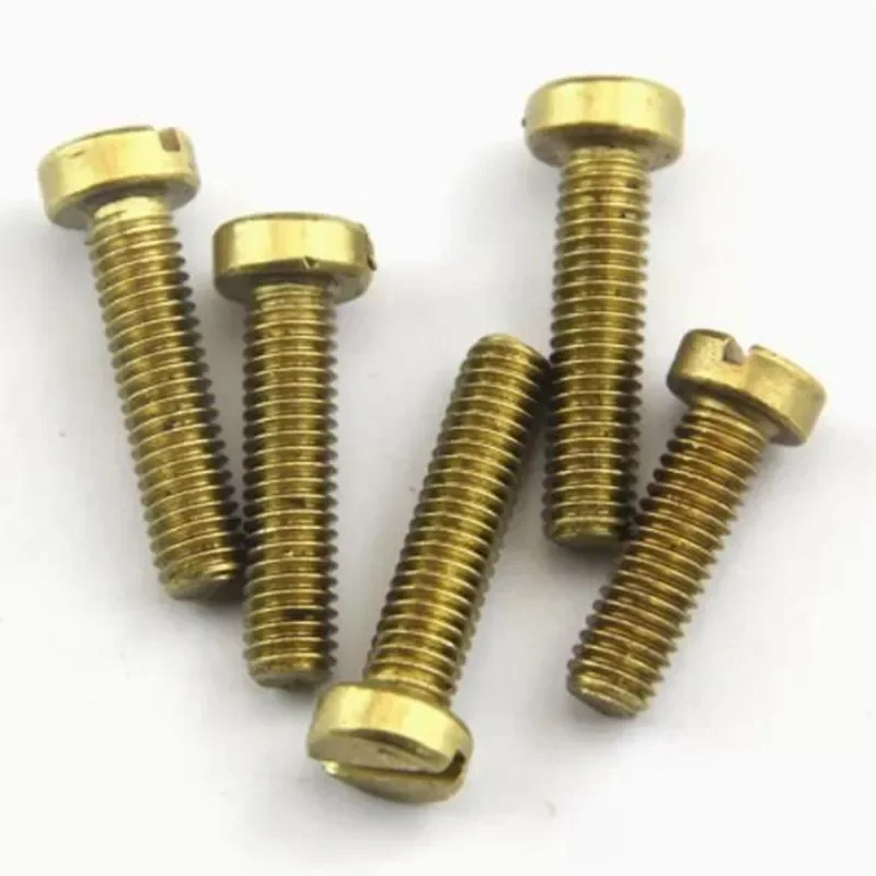 Tornillo de cabeza de queso ranurado de latón DIN84 Tornillo de latón GB65 M2 M2.5 M3 M4 M5 M6 M M1 M1.2 M1.4 M1.6 M2 M2.5 M3 M4 M5 M6 M8