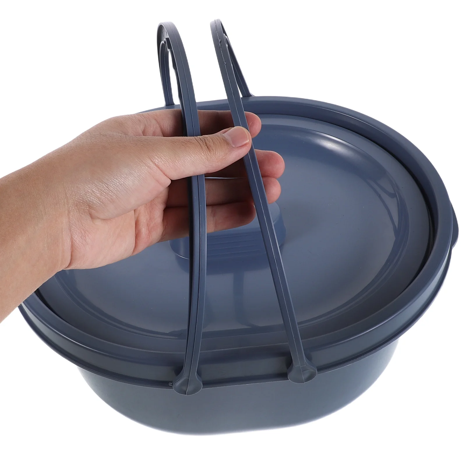 

Bedpan With Lid: Portable Urine Pot For Elderly Adults Hospital Home Use Blue Commode Bucket Chamber Toilet Nighttime Patient