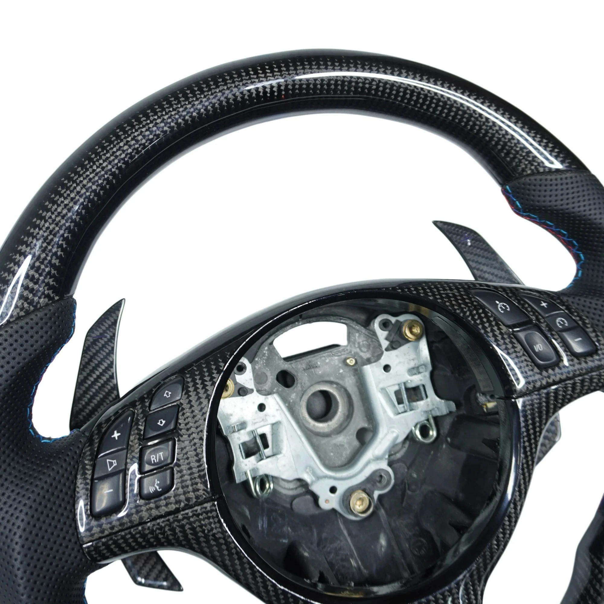 For High Quality Carbon Fiber Steering Wheel with Shift Paddle Perforated Leather for BMW 3 Series M3 E46 E39 E53 330ci 325i