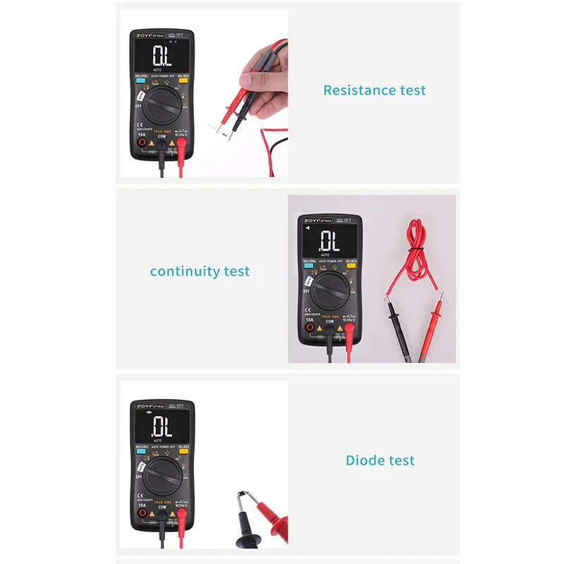 ZOYI ZT102A Digital Multimeter 6000 Counts Auto 113D Back Light AC/DC Voltmeter Transistor Tester Frequency Diode Temperature