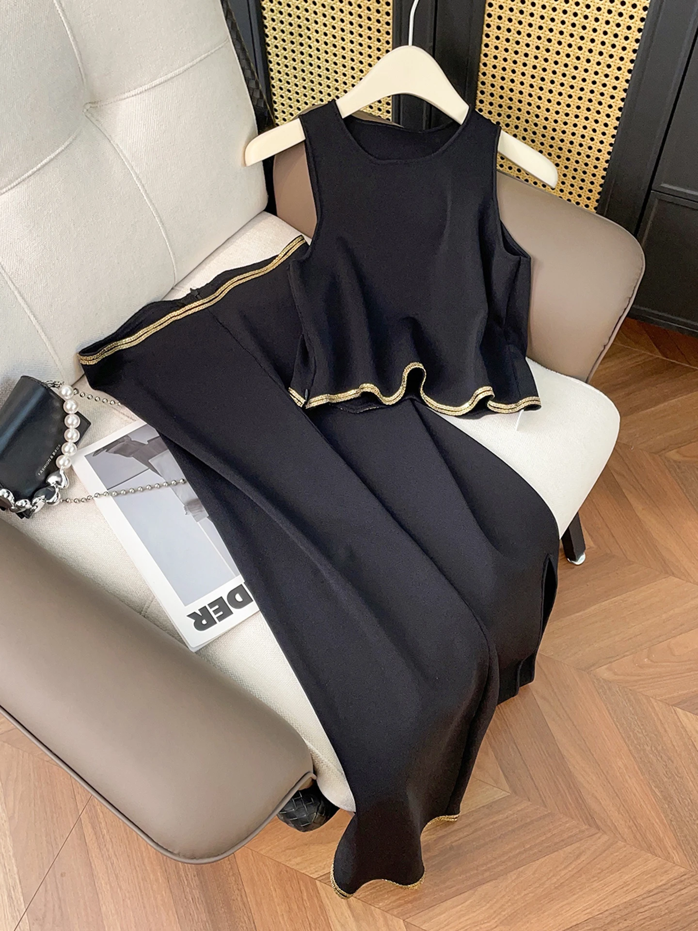 Faionable Mid-Length Vest And Skirt Set for Women Ele Autumn Winter New Arrival High-End Women's Clothing Ensemble