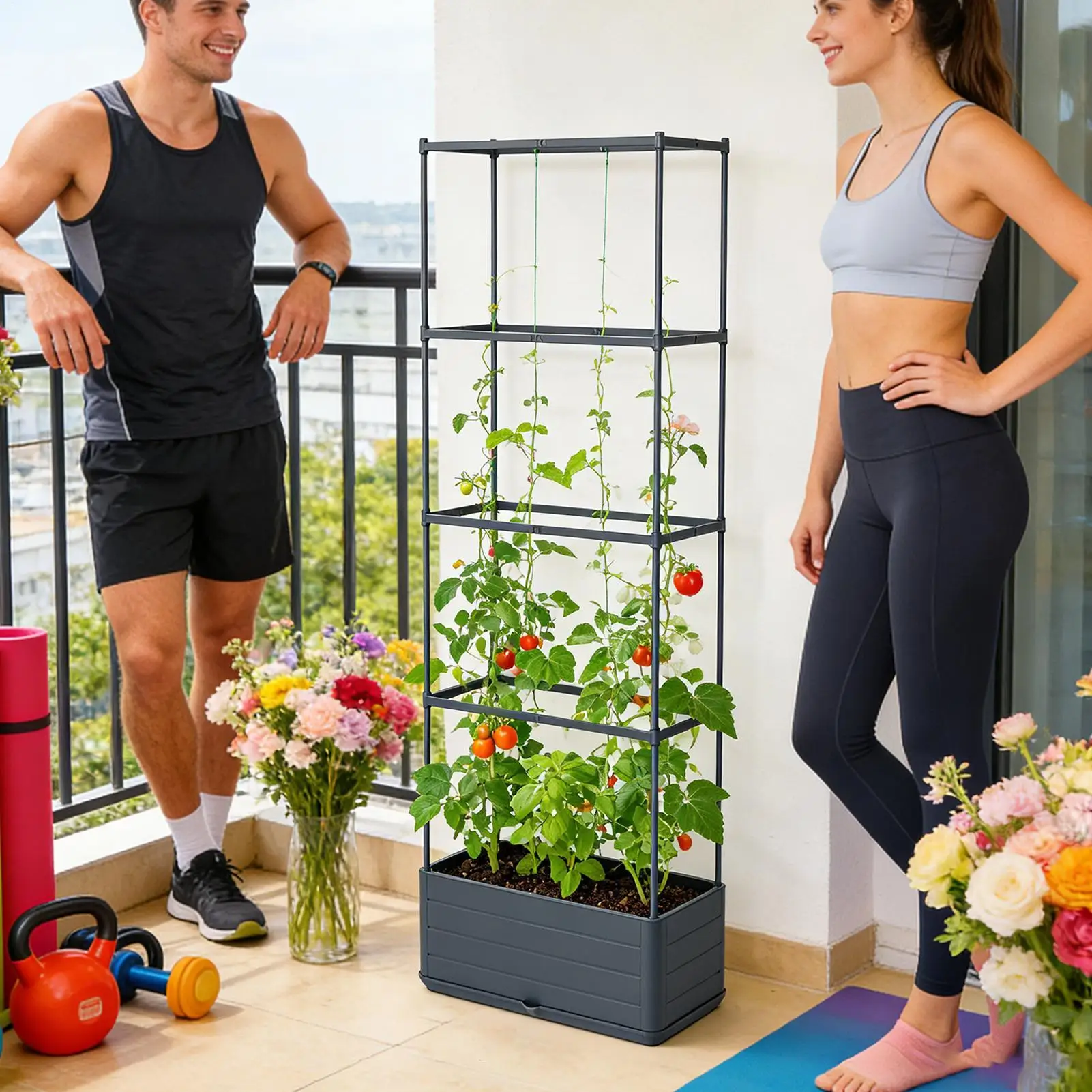

Plant Cultivation Tower Tomato Planter Vertical Growing Container With Trellis Home Vegetable Climbing Growing Box For Balconies