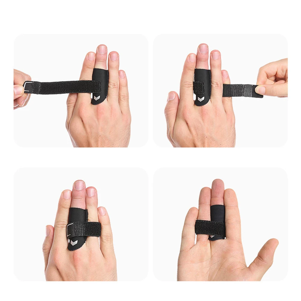 

Finger Guard Protector Support Flexible Professional Outdoor Protection Finger Cover for Volleyball Basketball Size Black