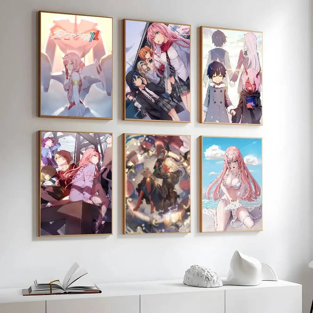 Anime Darling In The Franxx Poster Arte autoadesiva Adesivo di carta impermeabile Decorazione della parete della stanza della casa