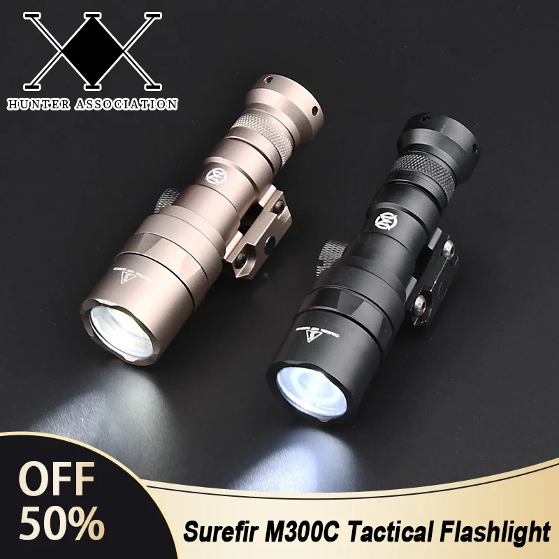 

WADSN Surefir M300C M300 Tacitcal Flashlight Mini Weapon Scout Hunting LED Light Fit 20MM Rail Momentary-on Constant-on Tail