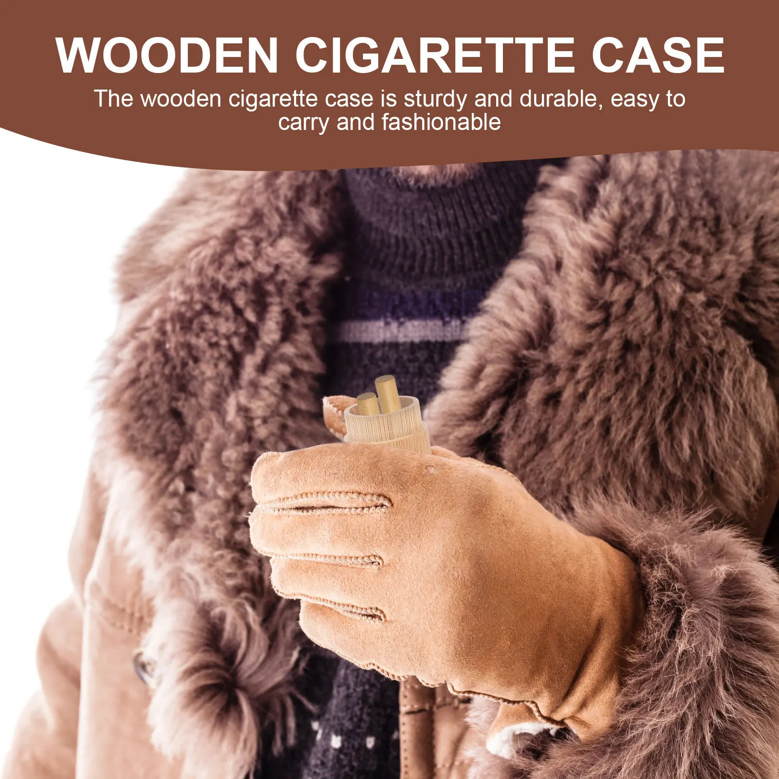 

1pc Wooden Cigarette Case Premium Storage Holder For Cigarettes Medicine Portable Crush Resistant Durable Cigarette Protective