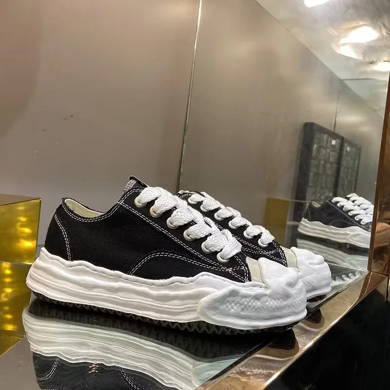 Designer Brand Original Opening Smile Dissolving Shoes Thick Bottom Cowhide Couple Versatile Casual Canvas Shoes