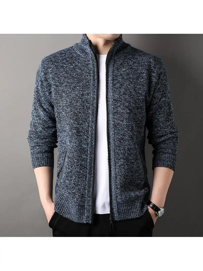 

Junda Men's Knitted Cardigan Casual Faion Busin Spring Autumn New Sle Outerwear Sweater Coat Polyester Fiber Large Size