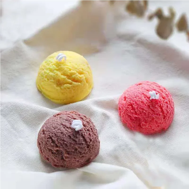 Mini Ice Cream Silicone Mold Scented  Candle Aroma Stone Plaster Dessert Cake 3D Ornaments Resin Clay Food Simulation Decoration