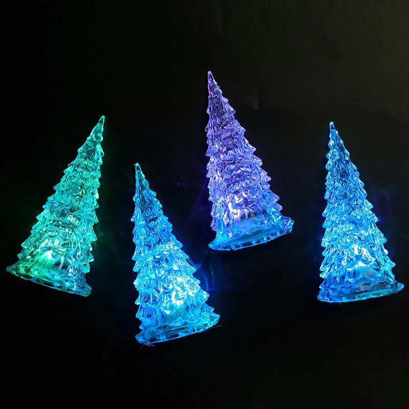 Árvore de Natal Forma Colorido Mudar LED Desk Table Lamp, Luz Luminosa, Luminous Home Decorações De Natal, 7 Cores