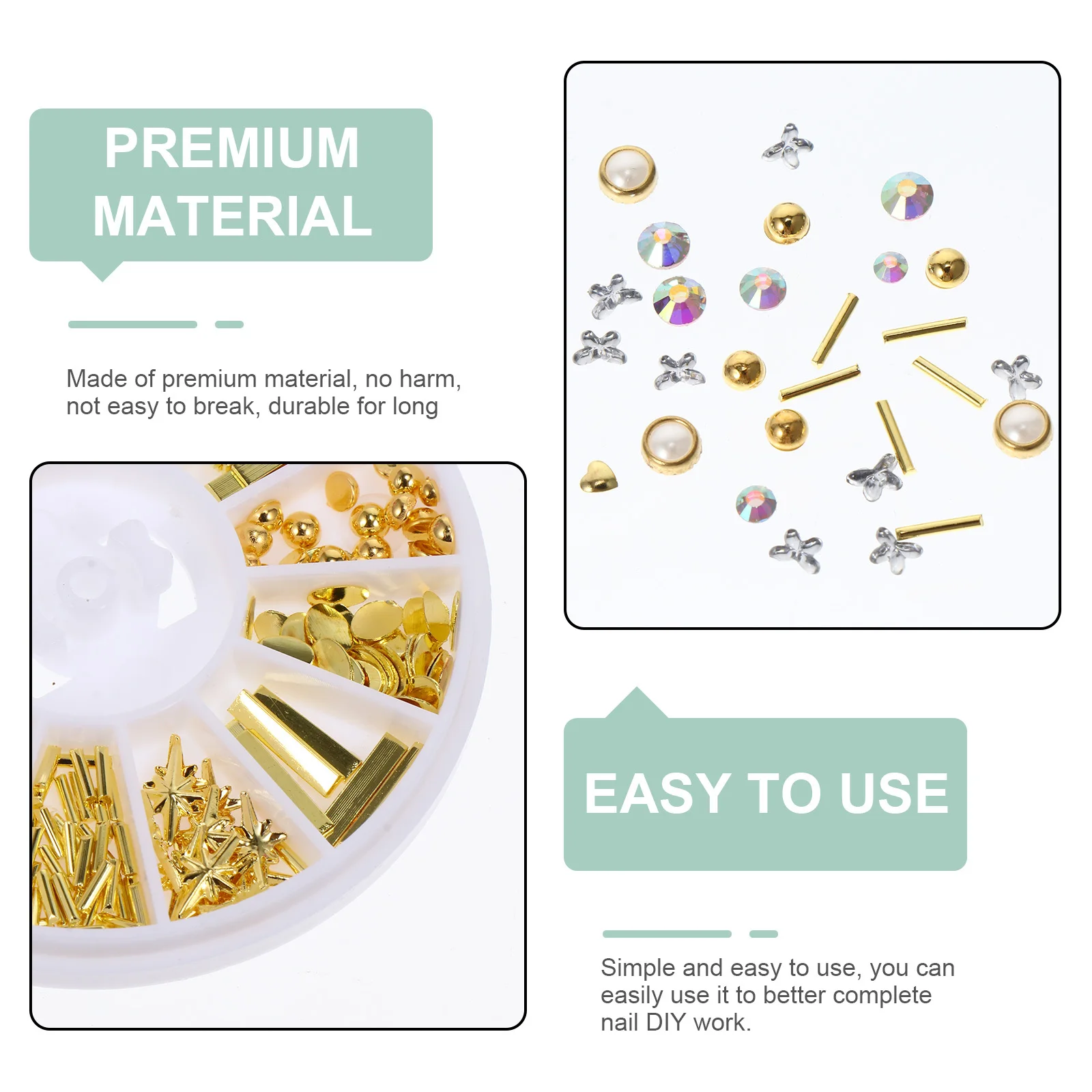Zestaw do zdobienia paznokci DIY, ćwieki, ozdoby do manicure, biżuteria do salonu i użytku domowego, akcesoria do zdobienia paznokci, cyrkonie.