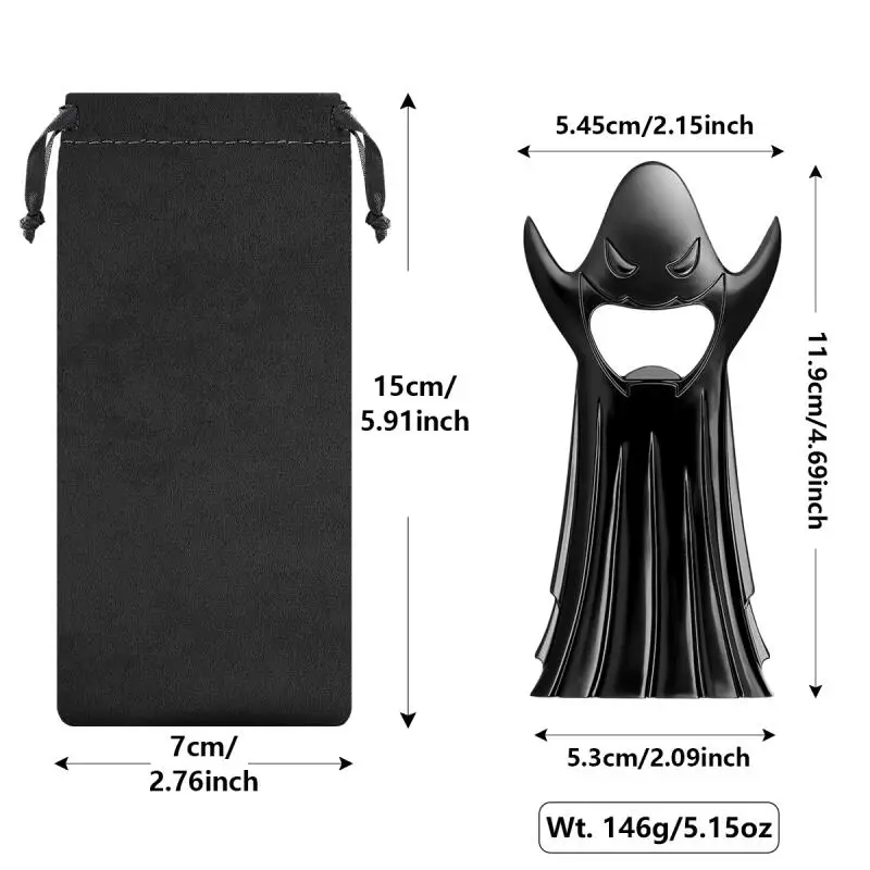 Dark Black Ghost Shape Metal Beer Openers Bottle Opener Kitchen Club Party Barware Gadget Halloween Wedding Accessory Gift Bag