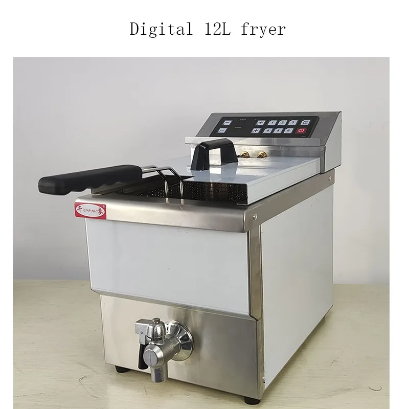 Digital 1 Can 1 Basket Commercial 12 Liter Stainless Steel Industrial Fryer Electric Deep Potato Fryer For Sale