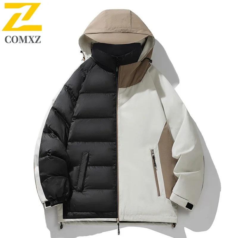 COMXZ سترة منتفخة مقاومة للبرودة سميكة دافئة وسيم التخييم مبطن سترة العمل عالية الجودة الشتاء الحشو ملابس للرجال