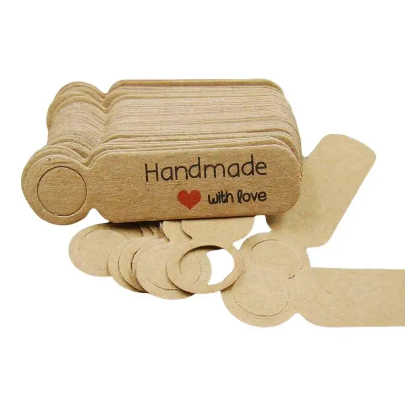 

NEW 100pcs/lot Price Tags Kraft Paper Lables For DIY Jewelry Retail Price Tags Handmade Clothes Size Tags Store Hang Lables