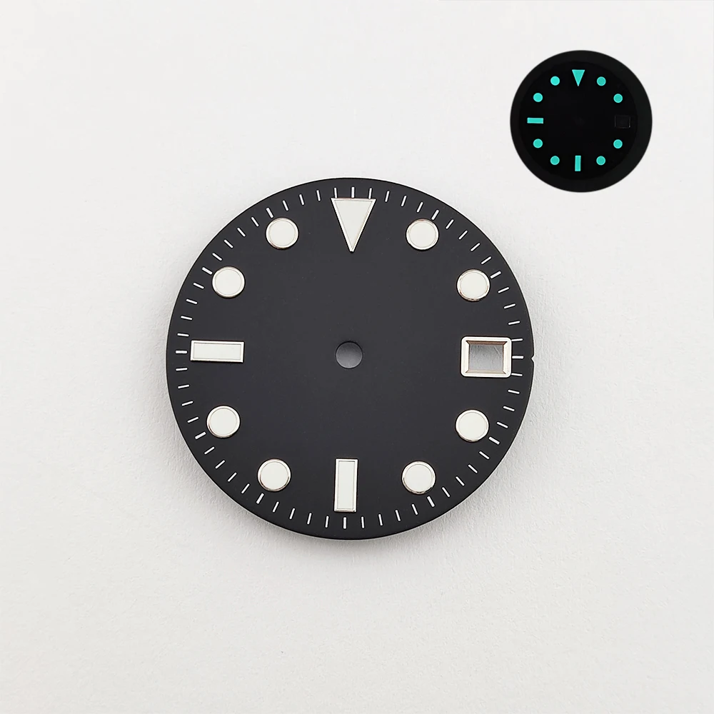 28.5mm Watch Dial Customizable Logo Dial Blue Luminous nh35 Dial Suitable for NH35/NH36/4R/7S/34 Movement Watch Accessories ﻿