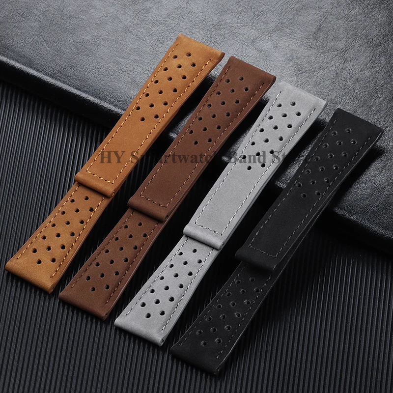 20mm 22mm 24mm Genuine Cowhide Leather Strap for Tag Heuer Replacement Wrist Band Brushed Calfskin Bracelet Solid Folding Buckle