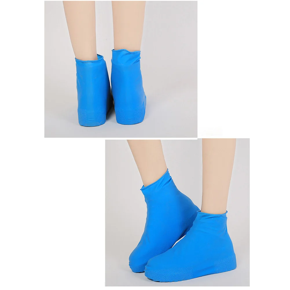 Elastic Latex Shoe Covers Waterproof Non-Slip Disposable Footwear Protector for Wet Weather Outdoor Activities Foldable S