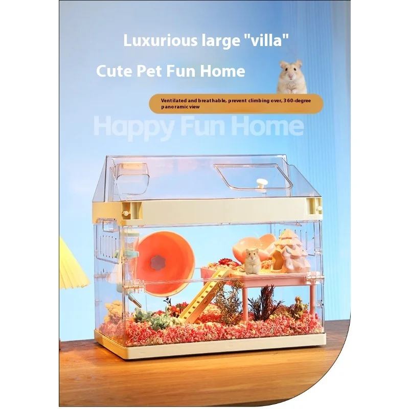 

Hamster acrylic cage transparent foldable portable anti-gnawing bear cage large space luxury hamster cage