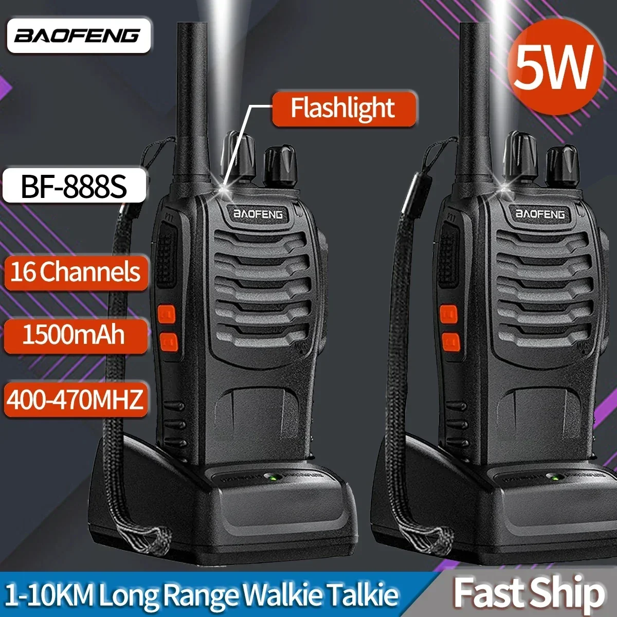 Baofeng – walkie-talkie BF-888S, ensemble Radio bidirectionnel, émetteur-récepteur longue portée,