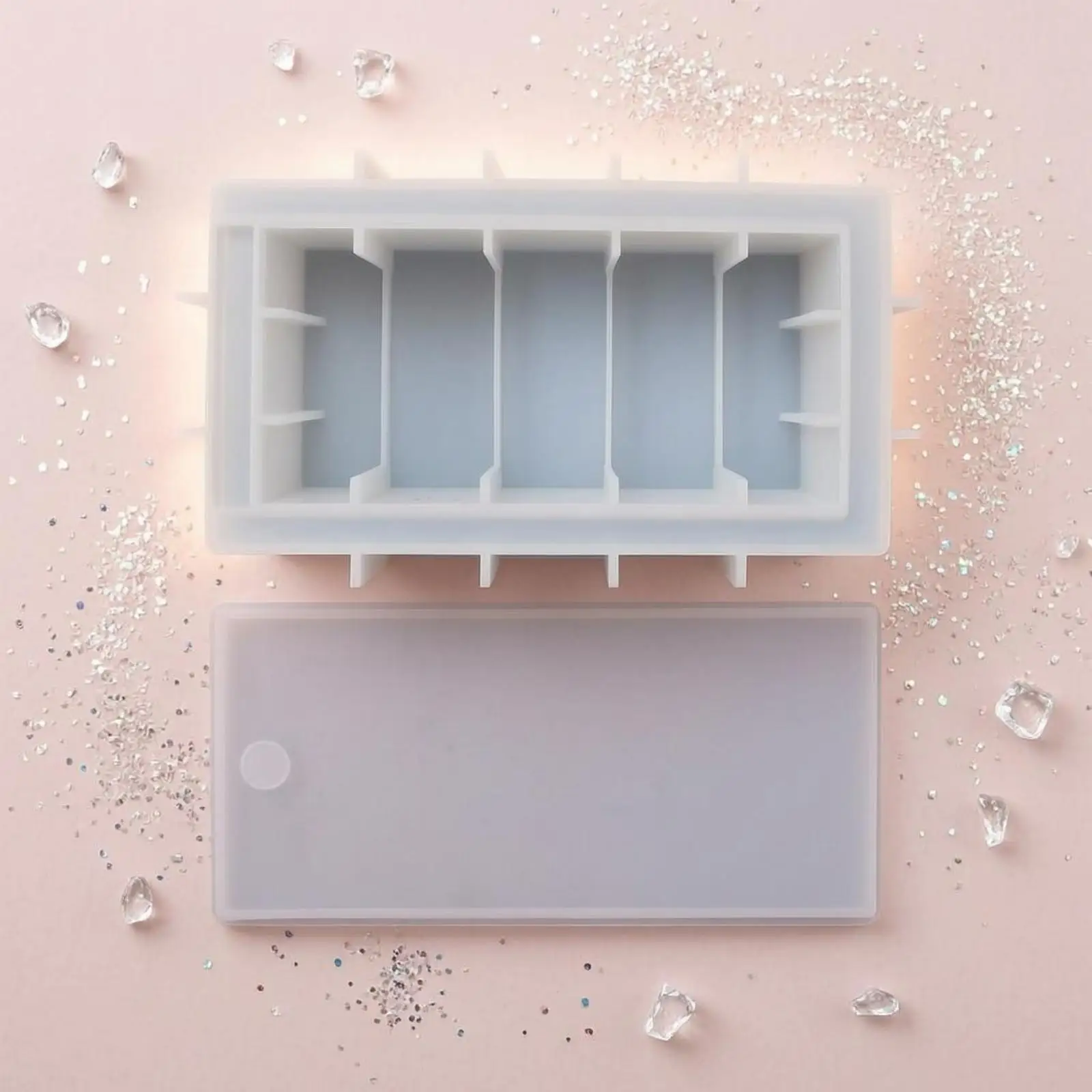 Box Cast with Lid Knob Feature Rectangle Storage Box Cast Silicone