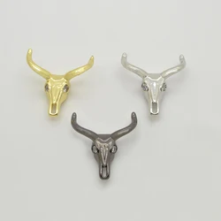 5Pcs Bull Deer Head Spacer Beads for DIY Jewelry Accessories Necklace Bracelet Chain Charms Making Brass Fashion Design Creative