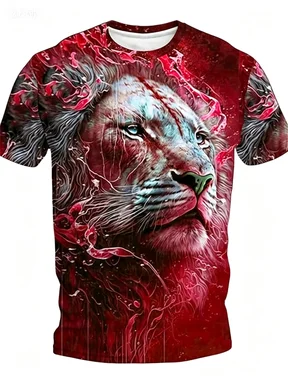 Summer New Splashed Ink Tiger T-shirt Breathable Versatile Niche Tough Guy Top
