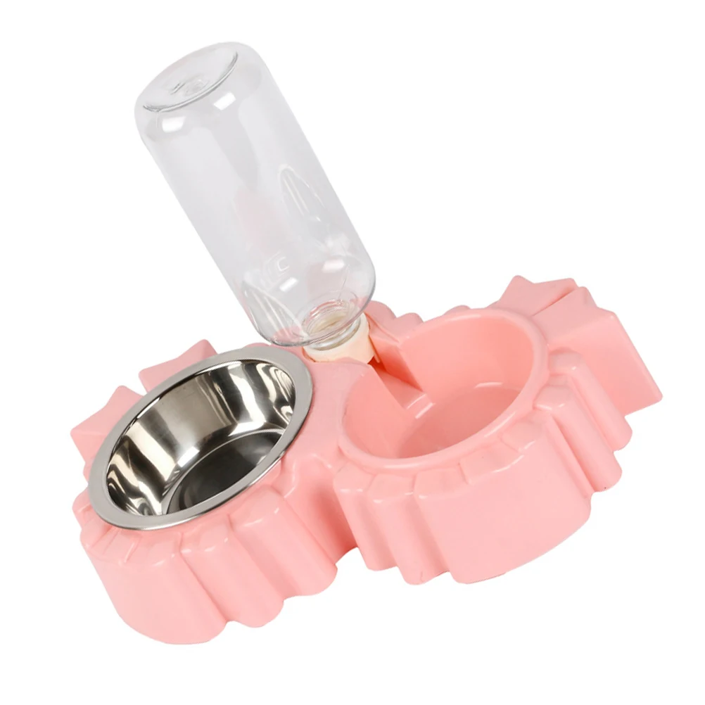 

Automatic Pet Feeder Dual Bowls Nonslip Water Dispenser Plastic Cat Food Container Indoor Kitten Bowls Safe