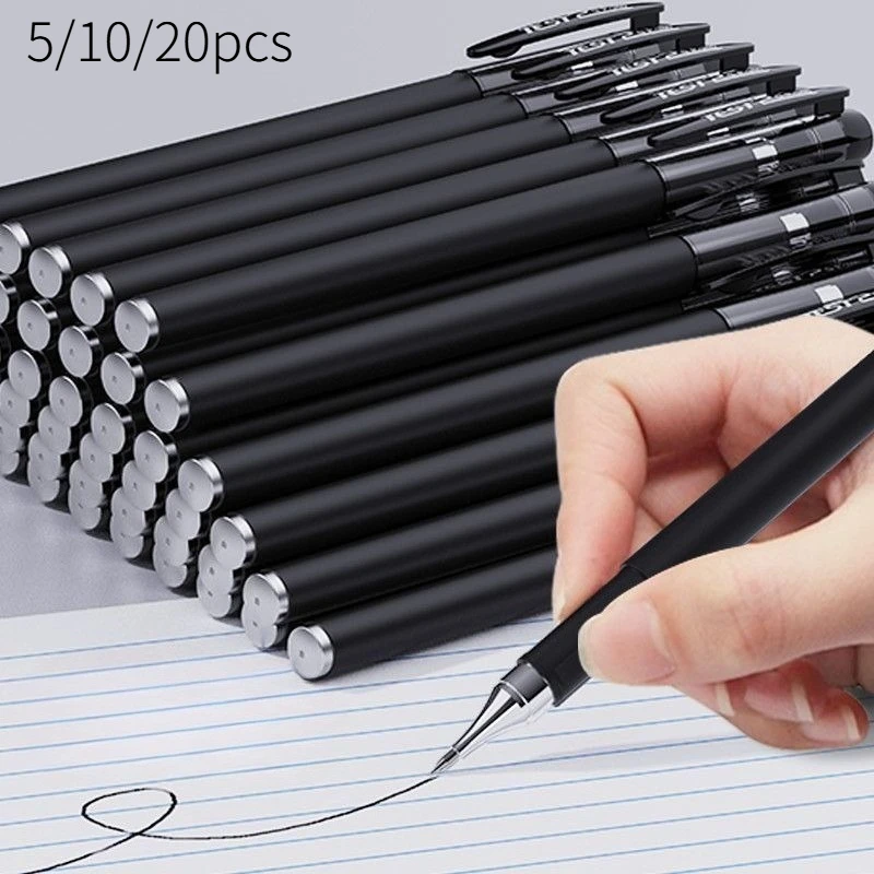 5/10/20 bolígrafos de gel de secado rápido, punta fina de 0,5 mm, tinta negra - Elección ideal para la escuela y la oficina. Solo para uso en la escuela y la oficina.
