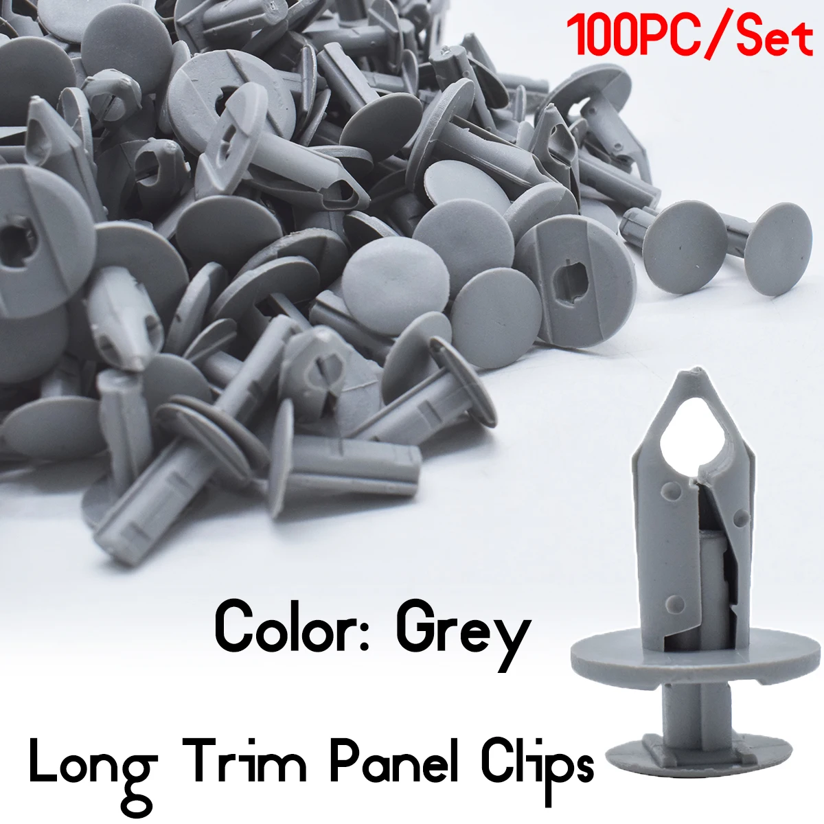 100PC For VW Transporter T4 T5 T6 Longer Long Trim Panel Clips Grey Carpet Lining Plastic Retainer Rivets Auto Bumper Fasteners