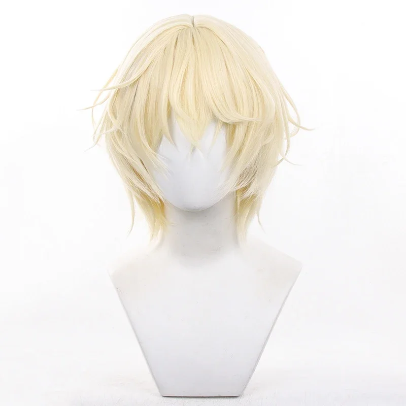 New Anime Alien Stage LUKA Cosplay Wig Golden Half Tied Hair Ponytail Heat Resistant Synthetic Wig Cap Masquerade Carnival Party