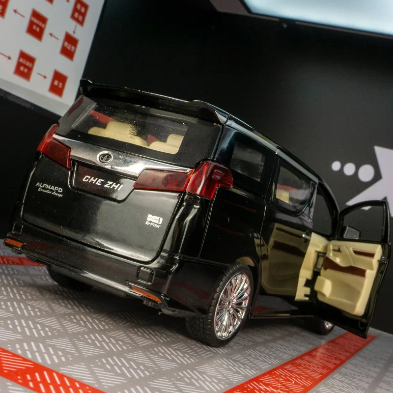 1:24 Toyota Alphard puertas de modelo de coche de aleación y capó de motor, el maletero se puede abrir como regalo de cumpleaños para amigos