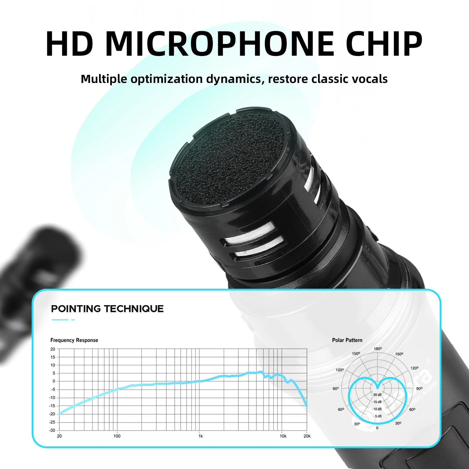 R404 UHF professional wireless handheld microphone system, all-metal microphone, signal stability, for event performance