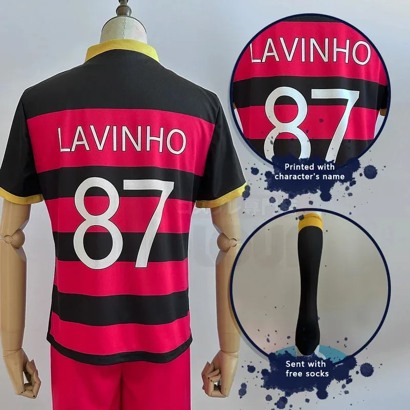 Blue Lock Anime FC Barcha Bachira Otoya Lavinho Cosplay disfraz peluca bordado uniforme de fútbol Halloween 3 uds Set
